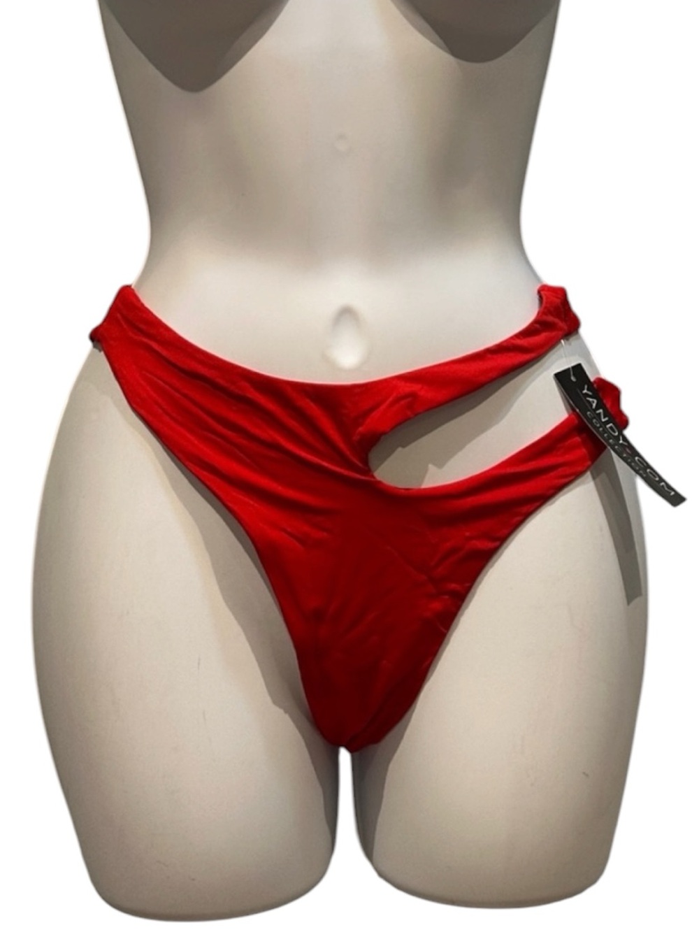Yandy Red Bikini Bottom Cutout Size Small NWT